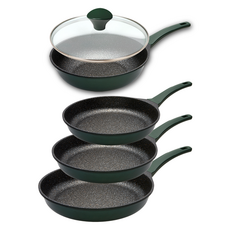 GENIAL 韓國製造 Hestia IH 電磁爐適用平底鍋 5件組, 1套, 深綠色, 5件