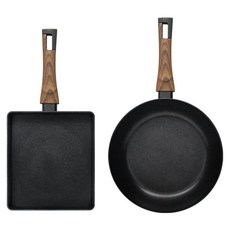 실바트 IH 인덕션 까리노 프라이팬 세트 2개, 블랙, 계란말이팬 24cm + 프라이팬 26cm, 1세트
