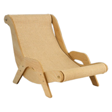 김멍냥 고양이 라탄 라클라이너 소파 의자 스크래쳐, 브라운, 1개