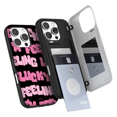 트라이코지 럭키 레터링 카드 도어 범퍼 휴대폰 케이스