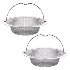 Riribing 廚房水槽不鏽鋼過濾網, 銀色, 2個