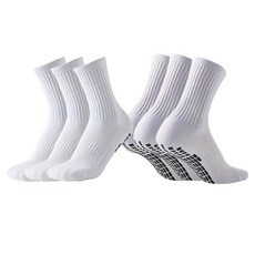 DADALAND 防滑五人制足球襪 中筒襪, 白色, 3套