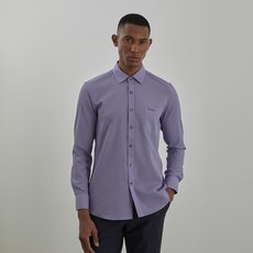 INDIAN 男士細格紋素色感涼感襯衫 MITNL5S1501