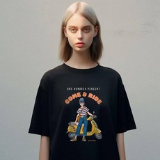 원헌드레드퍼센트 GOODD 라이딩할래요 세미오버 통기성 반팔티셔츠