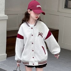 Arbe 女童 Kie 蝴蝶結棒球外套