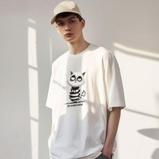 원헌드레드퍼센트 HARMONIA 캣슬리 세미오버 통기성 반팔티셔츠