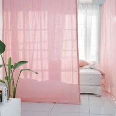 SCOHOme 韓國製30支純棉Happy布藝遮蔽簾, 快樂粉