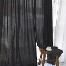 SCOHOme 韓國製造30支純棉Happy布料隔間簾 2入, Happy炭黑