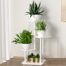MOSTER 頂級時尚客廳室內裝潢盆栽整理展示層架, 3層, 白色 白色