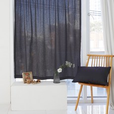 SCOHOme 韓國製30支純棉Happy布藝遮蔽簾, 快樂炭黑色