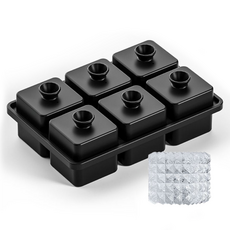 Bomari 矽膠大型球形威士忌方形冰塊模具 6格, 單一顏色, 1個