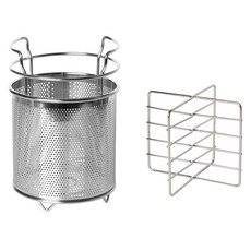 홈파워 스텐 원형 물빠짐 수저통, 실버, 1개