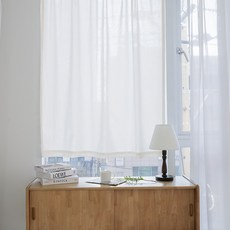 SCOHome 韓國製造30支純棉Happy布料遮蔽簾 2入, Happy燕麥色