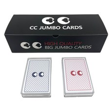 CC 發泡材質 高品質 特大Jumbo 德州撲克牌 2款 x 6p 套組, 1套, 藍色, 紅色