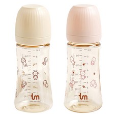 토비앤몰리 PPSU 젖병 트윈팩, 바닐라, 핑크, 280ml, 1세트