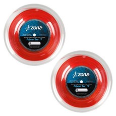 존스 폴리원통형 테니스 스트링 폴리모 투어17G, 레드, 2개