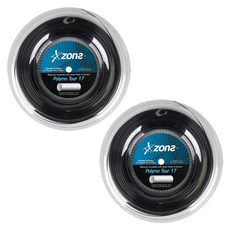 존스 폴리원통형 테니스 스트링 폴리모 투어17G, 블랙, 2개