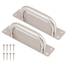 Cholmuldaejang 正面固定式不鏽鋼圓形板狀把手 小 45 x 200 mm, 銀色, 2個