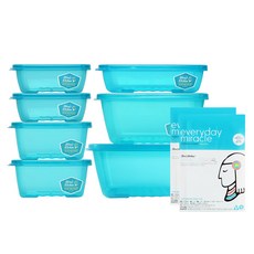 MiraSKitchen Miracle蔬果密封保鮮盒組, 1組, 2號(保鮮盒550ml 2個+750ml 2個+950ml+1800ml+2200ml+保鮮袋 2入)