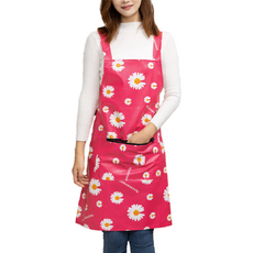 Kerico 美術用防水花朵吊帶皮革圍裙, 玫瑰雛菊