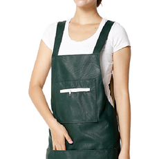 Keriko美術用防水前口袋吊帶皮革圍裙, 墨色