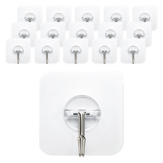 베티에스 프리미엄 무타공 접착식 후크 걸이 8p, 투명, 2개