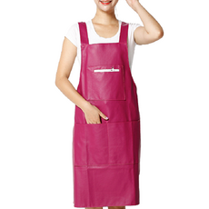 Keriko美術用防水前口袋吊帶皮革圍裙, 玫瑰色