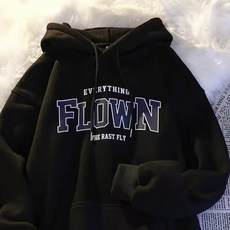 Elso 中性款 Flown 寬鬆版型字母口袋連帽T恤