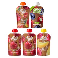 孩童新鮮水果泥 蘋果口味 100g 2包+蘋果&香蕉口味 100g+蘋果&水蜜桃&芒果口味 100g+蘋果&李子口味 100g組, 1組