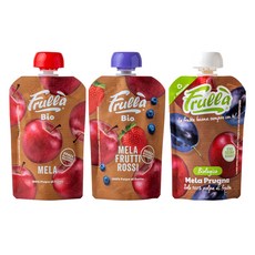 孩童新鮮水果泥 蘋果口味 100g+蘋果&藍莓&草莓口味 100g+蘋果&李子口味 100g 3款組, 1組