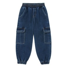 LaughingChild 兒童工裝丹寧束口褲