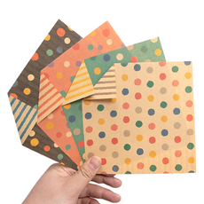 Ilsangsokbanzzak 彩色圖案色紙 復古圓點, 80個, 4色