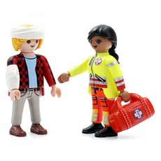 Playmobil 摩比人 雙人包 急救人員與病患公仔 71506, 1個