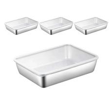 Living Labs不鏽鋼水槽水槽蓋方形托盤, 4個, 單品
