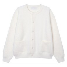 Big Easy 男款大尺碼寬鬆毛絨圓領馬海毛開襟衫