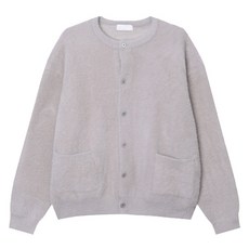 Big Easy 男款大尺碼寬鬆毛絨圓領馬海毛開襟衫