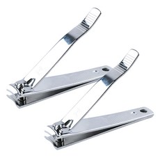 엘비아 라운드 클리퍼 손톱 발톱깎이, 실버, 2개