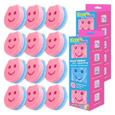 Pureable磨砂小熊雙面菜瓜布, 6入, 2個