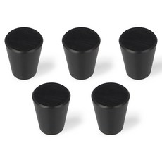 MONESPACE 家具把手 圓形按鈕 單孔 20 x 24 mm, 黑色, 5個