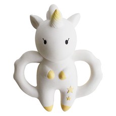 ACACIA bongbong 幼兒乳膠洗澡玩具固齒器, 獨角獸檸檬黃, 1個