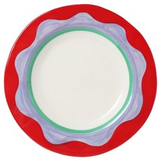 레티티아후제 샐러드 접시, 웨이비 레드, 1개