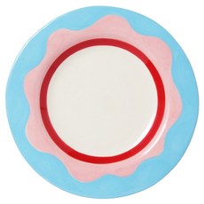 레티티아후제 샐러드 접시, 웨이비 핑크, 1개