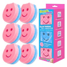 푸러블 스크럽 베어 양면 수세미, 6개입, 1개