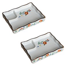 日式分隔生魚片壽司長方盤, 白色山茶花, 2個