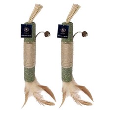 DING DONG PET 貓咪劍麻貓薄荷棒, 綠色, 2個
