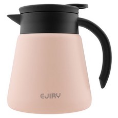 EJIRY 不鏽鋼保溫保冷茶壺, 0.6L, 1個, 蜜桃粉