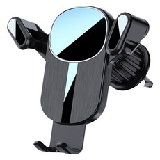 How's Room 出風口型重力式手機支架 10.6 x 10.6 x 11 cm HR14, 黑色, 1個