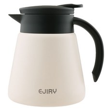 EJIRY 桌上型不鏽鋼保溫保冷壺, 0.6L, 1個, 奶油象牙白