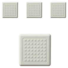 올하이 椅子家具黏貼式 PVC 矽膠 防噪音防滑 椅腳墊 白色 方形, 4個