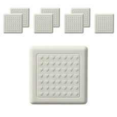 올하이 의자 가구 부착형 PVC 실리콘 소음 미끄럼방지 의자발패드 화이트 사각형, 8개